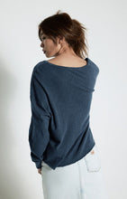 Load image into Gallery viewer, Son Long Sleeve V-neck T-shirt- Navy