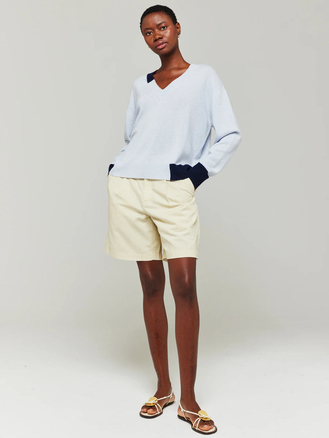 Maria Cashmere V Neck - Willow