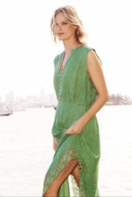 Load image into Gallery viewer, Stella Linen &amp; Lace Maxi - Emerald Linen