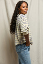 Load image into Gallery viewer, Roxy Bubble Sleeve Sweatshirt - Cobalt stripe