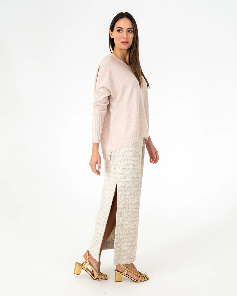 Quinn Maxi Skirt - Metallic Tweed