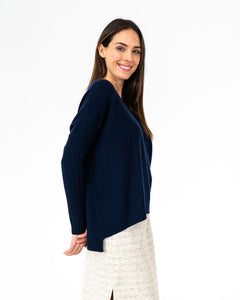 Sadie Crew Neck Knit - Navy