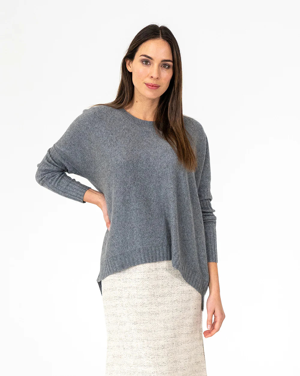 Sadie Crew Neck Knit - Terrier Grey