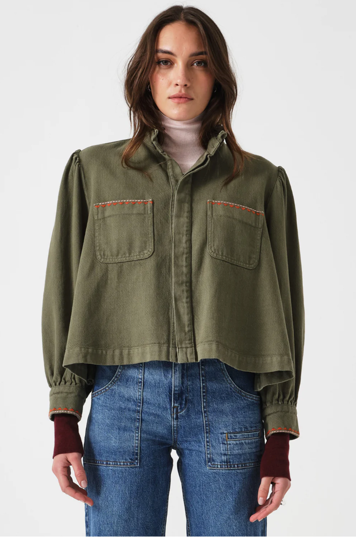 Ziggy Cropped Jacket - Khaki
