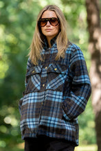 Load image into Gallery viewer, Allegra Relaxed Wool Blend Jacket - Blue Plaid