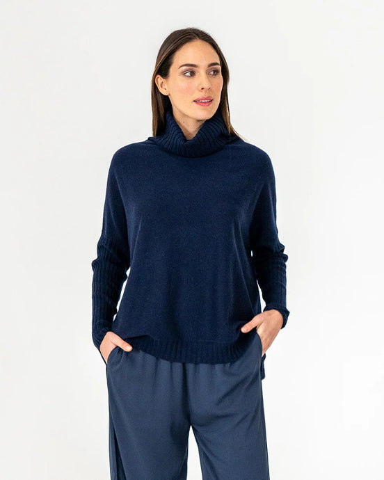 Sinead Roll Neck Knit - Navy