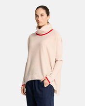 Load image into Gallery viewer, Sinead Roll Neck Knit - Blush w/ Rough Trim