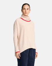 Load image into Gallery viewer, Sinead Roll Neck Knit - Blush w/ Rough Trim