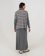 Load image into Gallery viewer, Sinead Roll Neck Knit - Charcoal/ Blush Stripe