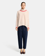 Load image into Gallery viewer, Sinead Roll Neck Knit - Blush w/ Rough Trim