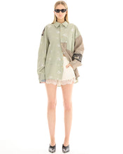 Load image into Gallery viewer, Embellished Stripe Patchwork Shirt