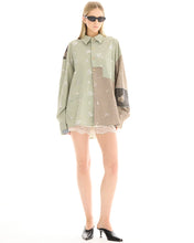 Load image into Gallery viewer, Embellished Stripe Patchwork Shirt
