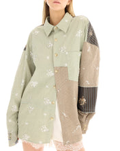 Load image into Gallery viewer, Embellished Stripe Patchwork Shirt
