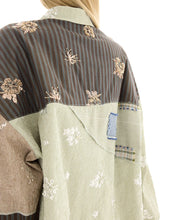 Load image into Gallery viewer, Embellished Stripe Patchwork Shirt