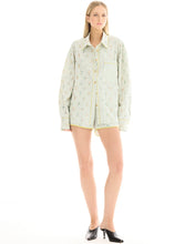 Load image into Gallery viewer, Embellished Striped Party Shirt - Green