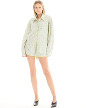 Load image into Gallery viewer, Embellished Striped Party Shirt - Green