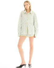 Load image into Gallery viewer, Embellished Striped Party Shirt - Green