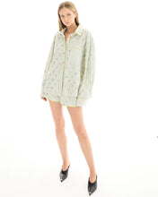 Load image into Gallery viewer, Embellished Striped Party Shirt - Green