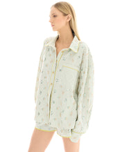Load image into Gallery viewer, Embellished Striped Party Shirt - Green