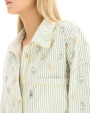 Load image into Gallery viewer, Embellished Striped Party Shirt - Green