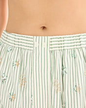 Load image into Gallery viewer, Embellished Striped Runner Short - Green