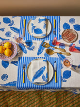 Load image into Gallery viewer, Tablecloth - Sardines Blue Linen