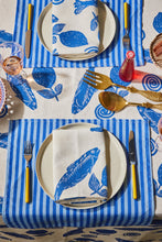 Load image into Gallery viewer, Tablecloth - Sardines Blue Linen