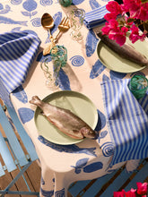 Load image into Gallery viewer, Tablecloth - Sardines Blue Linen