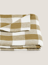 Load image into Gallery viewer, 100% Linen Tablecloth - Olive Check