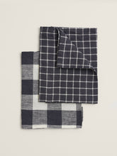 Load image into Gallery viewer, Linen Tea Towel Set (2 units) - Navy Gingham