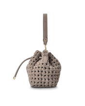 Load image into Gallery viewer, Box Weave Bucket Bag - Fawn Microsuede