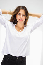 Load image into Gallery viewer, Jimi V Neck Long Sleeve Top - White
