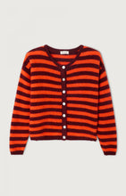 Load image into Gallery viewer, Cardigan Vitow - Striped Garnet Melange Gaspacho