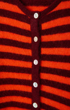 Load image into Gallery viewer, Cardigan Vitow - Striped Garnet Melange Gaspacho