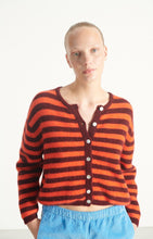 Load image into Gallery viewer, Cardigan Vitow - Striped Garnet Melange Gaspacho