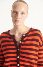 Load image into Gallery viewer, Cardigan Vitow - Striped Garnet Melange Gaspacho