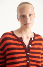 Load image into Gallery viewer, Cardigan Vitow - Striped Garnet Melange Gaspacho