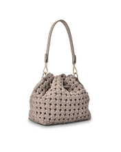Load image into Gallery viewer, Box Weave Bucket Bag - Fawn Microsuede