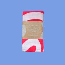 Load image into Gallery viewer, Holiday Patterned Baby Swaddle - Red &amp; Milk