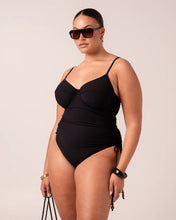 Load image into Gallery viewer, Thin Strap Underwire One Piece - Black