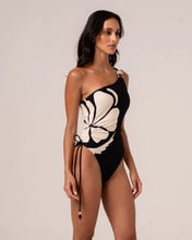 Load image into Gallery viewer, Resort Asym One Piece - Botanica Black Rib