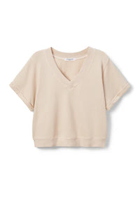 Briggs V-Neck SS Sweatshirt - Ecru