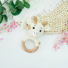Load image into Gallery viewer, 100% Cotton Crochet Ring Rattle - Percy Giraffe