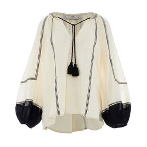 Epilogue Blouse - Black/ Off white