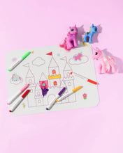 Load image into Gallery viewer, Wipeable Silicone Colouring Mat - Unicorn Castle