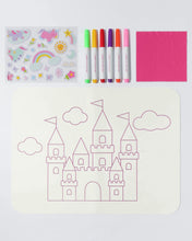 Load image into Gallery viewer, Wipeable Silicone Colouring Mat - Unicorn Castle