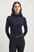Load image into Gallery viewer, Turtle Neck Merino Tee - French Navy