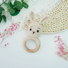 Load image into Gallery viewer, 100% Cotton Crochet Ring Rattle -Brodie Bunny