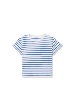 Load image into Gallery viewer, Everett Jersey Stripe Boxy Crewneck Tee - Cobalt Stripe