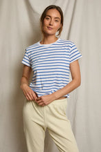 Load image into Gallery viewer, Everett Jersey Stripe Boxy Crewneck Tee - Cobalt Stripe
